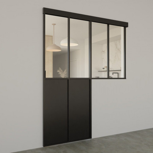 Separador de ambiente aluminio negro de 1300x735 (altoxancho en mm) 2 vidrios