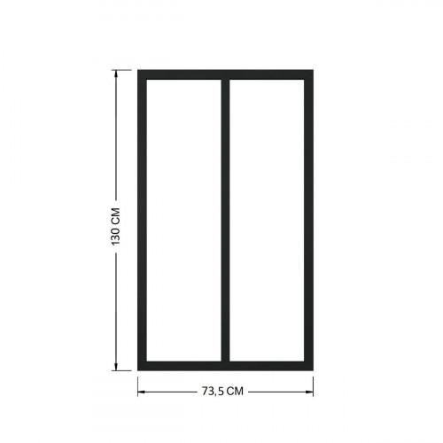 Separador de ambiente aluminio negro de 1300x735 (altoxancho en mm) 2 vidrios