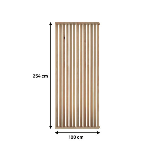 Separador de ambiente recortable de madera fijo con medida 100x254cm