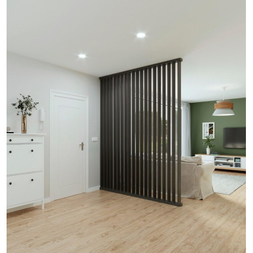 Separador de ambiente recortable de madera negro lamas giratorias medida 50x250cm