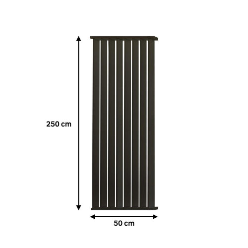 Separador de ambiente recortable de madera negro lamas giratorias medida 50x250cm