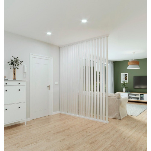 Separador de ambiente recortable madera blanca lamas giratorias medida 50x250cm