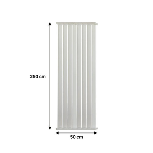 Separador de ambiente recortable madera blanca lamas giratorias medida 50x250cm