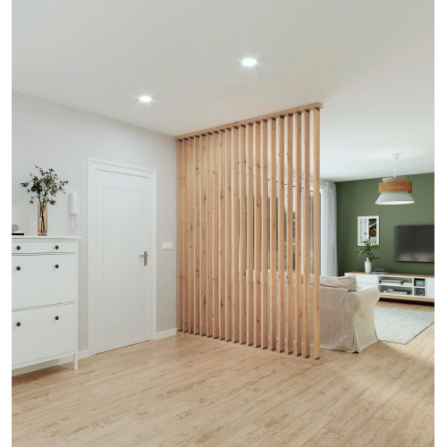 Separador de ambiente recortable madera roble lamas giratorias medida 50x250cm