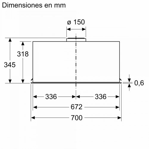 Serie 8 Módulo de integración 70 cm Negro