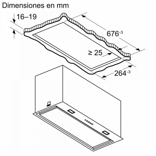 Serie 8 Módulo de integración 70 cm Negro