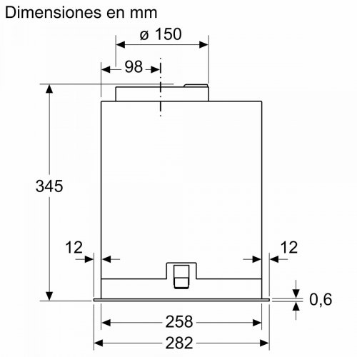 Serie 8 Módulo de integración 70 cm Negro