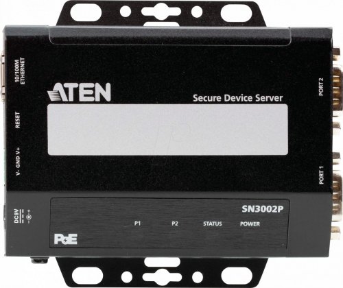 Servidor de dispositivos, 1 RJ45, 2 RS-232, PoE