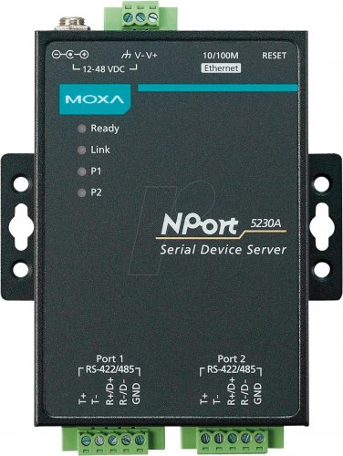 Servidor de dispositivos, 1 RJ45, 2 RS-422/485