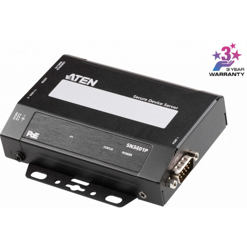 Servidor de dispositivos, PoE, 1 RJ45, 1 RS-232 / 422 / 485