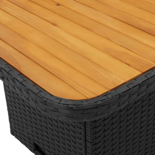Set comedor de jardín muebles de exterior 2 pzas con cojines ratán sintético negro