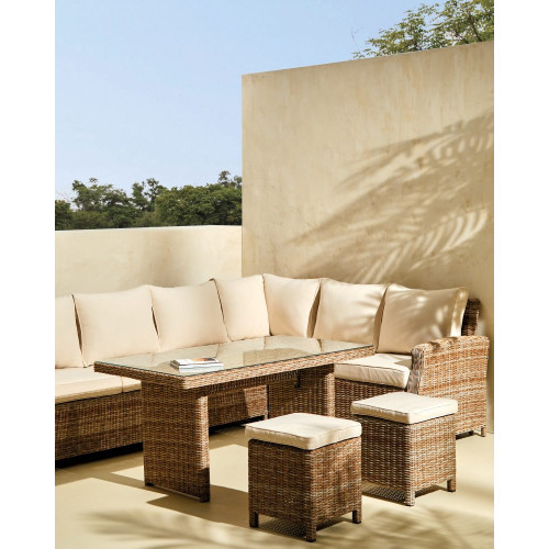 Set de 2 pufs de jardín Le Mans EuroVolter Champagne