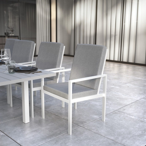 Set de 2 sillas de jardín NATERIAL Athena de aluminio blanco