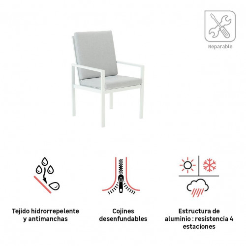 Set de 2 sillas de jardín NATERIAL Athena de aluminio blanco