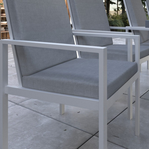 Set de 2 sillas de jardín NATERIAL Athena de aluminio blanco