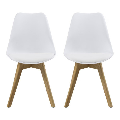 Set de 2 sillas Dima Blanco / Natural