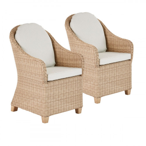 Set de 2 sillones de jardín NATERIAL Medena de aluminio beige
