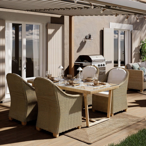 Set de 2 sillones de jardín NATERIAL Medena de aluminio beige