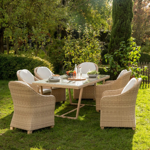 Set de 2 sillones de jardín NATERIAL Medena de aluminio beige