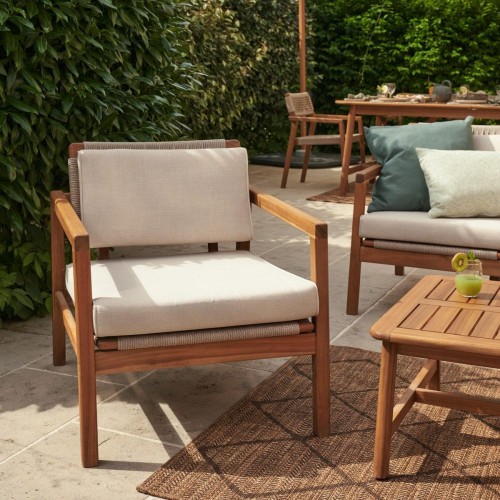 Set de 2 sillones de jardín NATERIAL Oasis de acacia