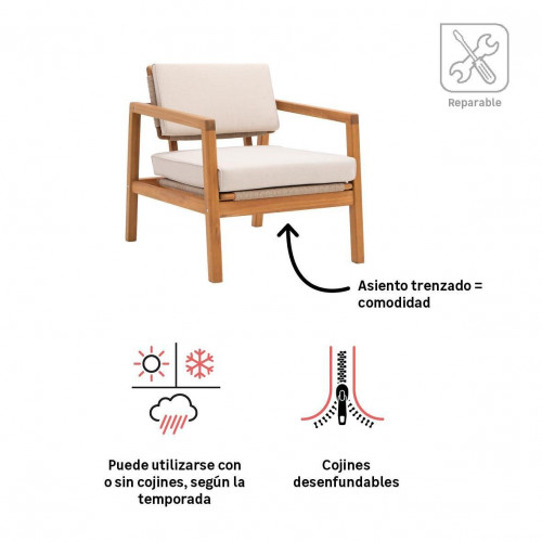 Set de 2 sillones de jardín NATERIAL Oasis de acacia