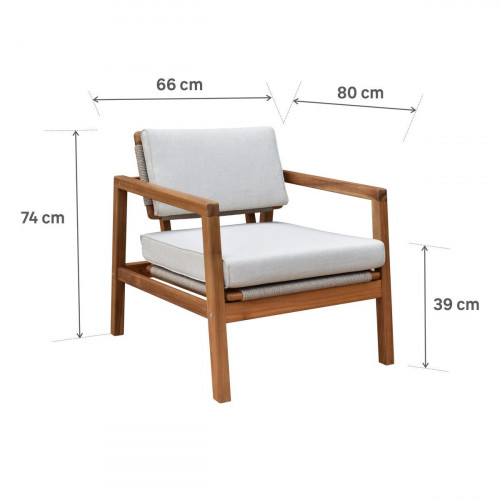 Set de 2 sillones de jardín NATERIAL Oasis de acacia