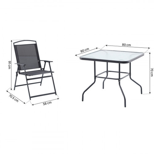 Set de comedor NATERIAL Napoli de acero para 4 personas