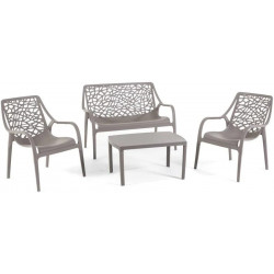 Set de jardín 4 plazas de resina con fibra de vidrio