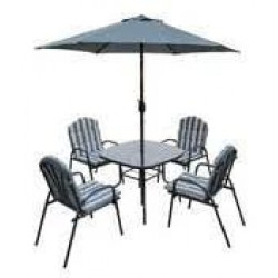 Set de jardín Dakota 4 plazas + parasol