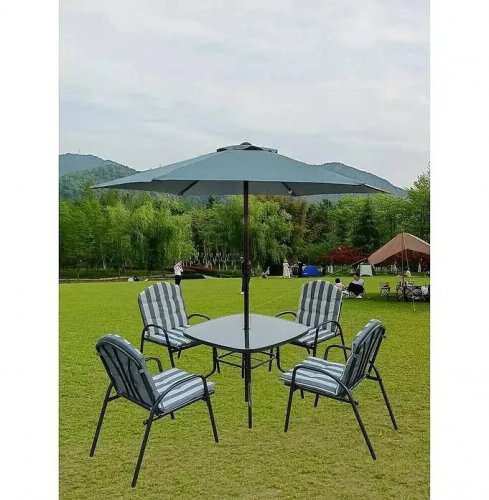 Set de jardín Dakota 4 plazas + parasol