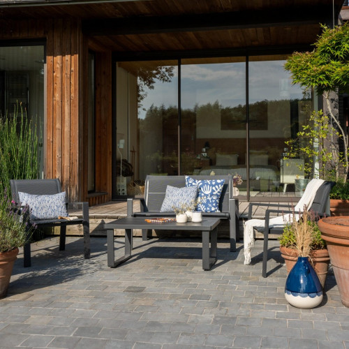 Set de porche de jardín de aluminio Aramis para 4 comensales