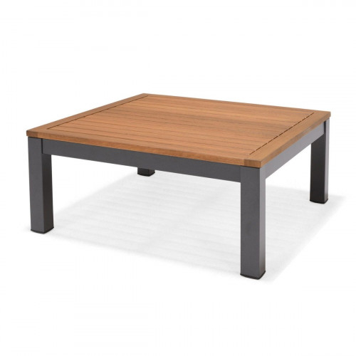 Set de porche esquinero de aluminio y madera NATERIAL Oris II para 5 personas
