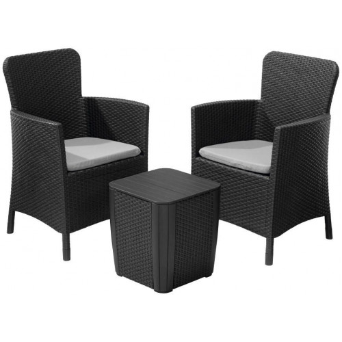 Set de sofás y mesa baja Iowa de resina para 2 personas