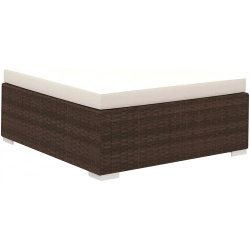 Set Muebles de Jardín 6 Piezas Y Cojines Ratán Sintético Blanco Vidaxl