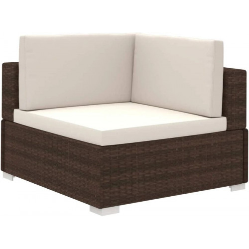 Set Muebles de Jardín 6 Piezas Y Cojines Ratán Sintético Blanco Vidaxl