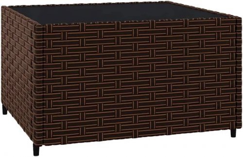 Set muebles de jardín muebles de exterior 3 piezas y cojines ratán sintético marrón