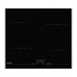 Sharp Vitrocerámica 59cm 4 fuegos 1800w negro kh6v08ft0k
