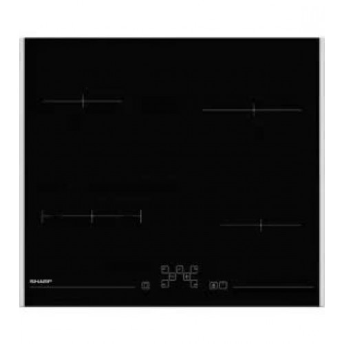 Sharp Vitrocerámica 59cm 4 fuegos 1800w negro kh6v08ft0k