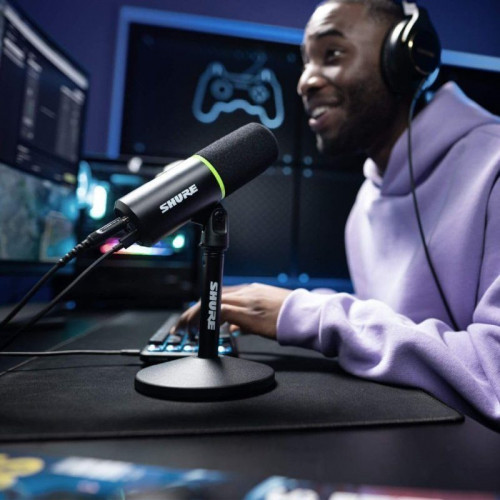 Shure MV6 Micrófono Condensador USB para Podcast Grabación y Streaming Negro