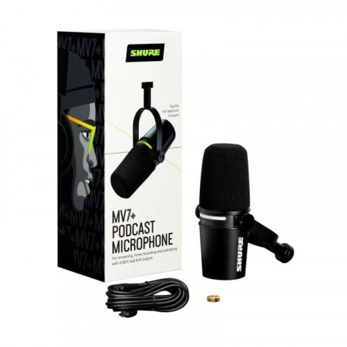 Shure MV7+ Micrófono Dinámico para Podcast USB/XLR Negro