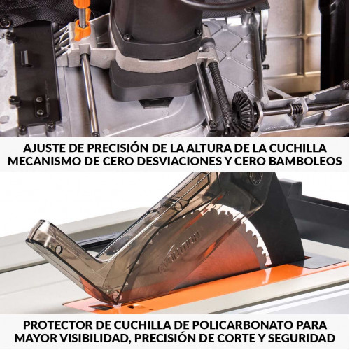 Sierra de mesa R255TBL+ Evolution de 255mm, 1800W con hoja multi-material TCT (GRADO B)