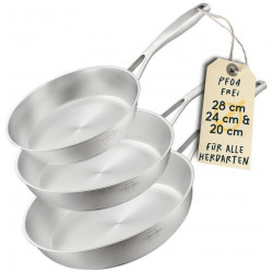 Silberthal Frying pan uncoated 20 / 24 / 28 cm set of 3