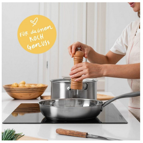 Silberthal Frying pan uncoated induction stainless steel ovenproof up to 400°C Ø 28 cm 2-piece.