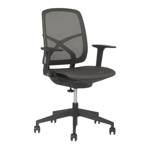 Silla de escritorio con estructura de acero y brazos ajustables YS EuroVolter Negro