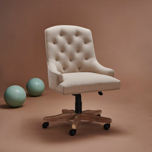 Silla de escritorio con ruedas Marcelle EuroVolter Beige
