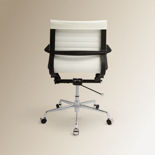 Silla de escritorio en símil piel con ruedas Tyler EuroVolter Blanco