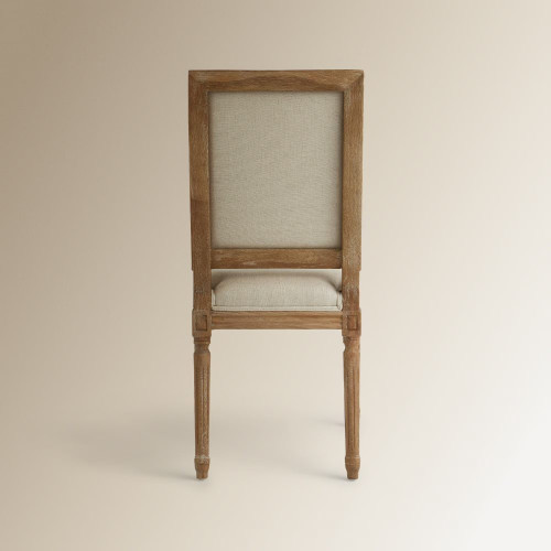 Silla de madera de roble tapizada en lino Fulham Beige
