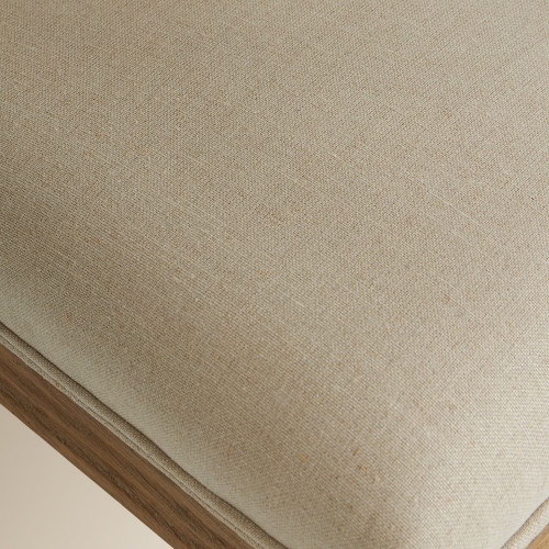 Silla de madera de roble tapizada en lino Fulham Beige