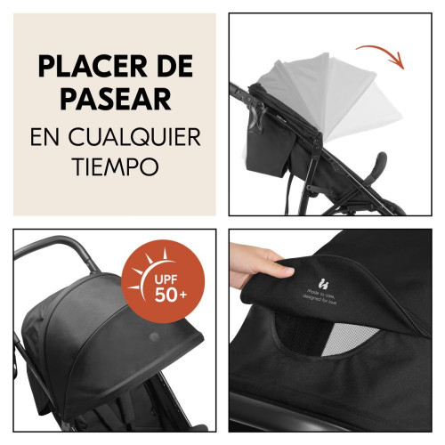 Silla de Paseo Todoterreno 3 Ruedas de Aire Hauck Rapid 3 Air Negro