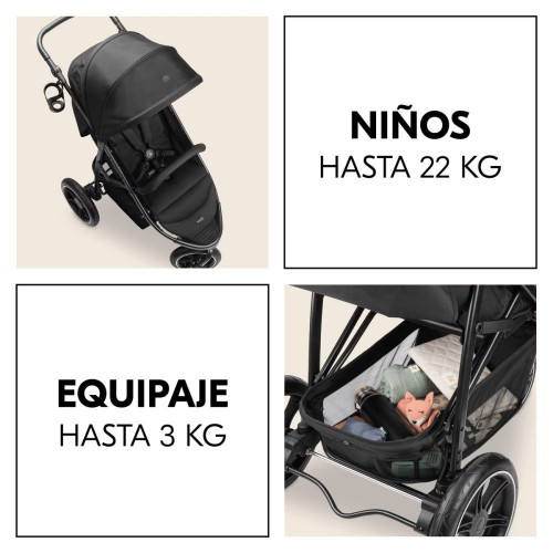 Silla de Paseo Todoterreno 3 Ruedas de Aire Hauck Rapid 3 Air Negro
